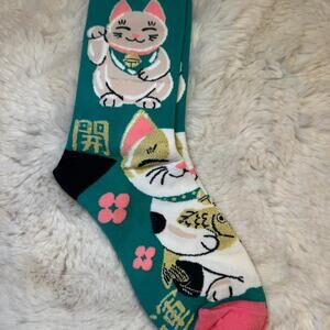 Japanese lucky cat socks Spring Statement Socks Korean Fun